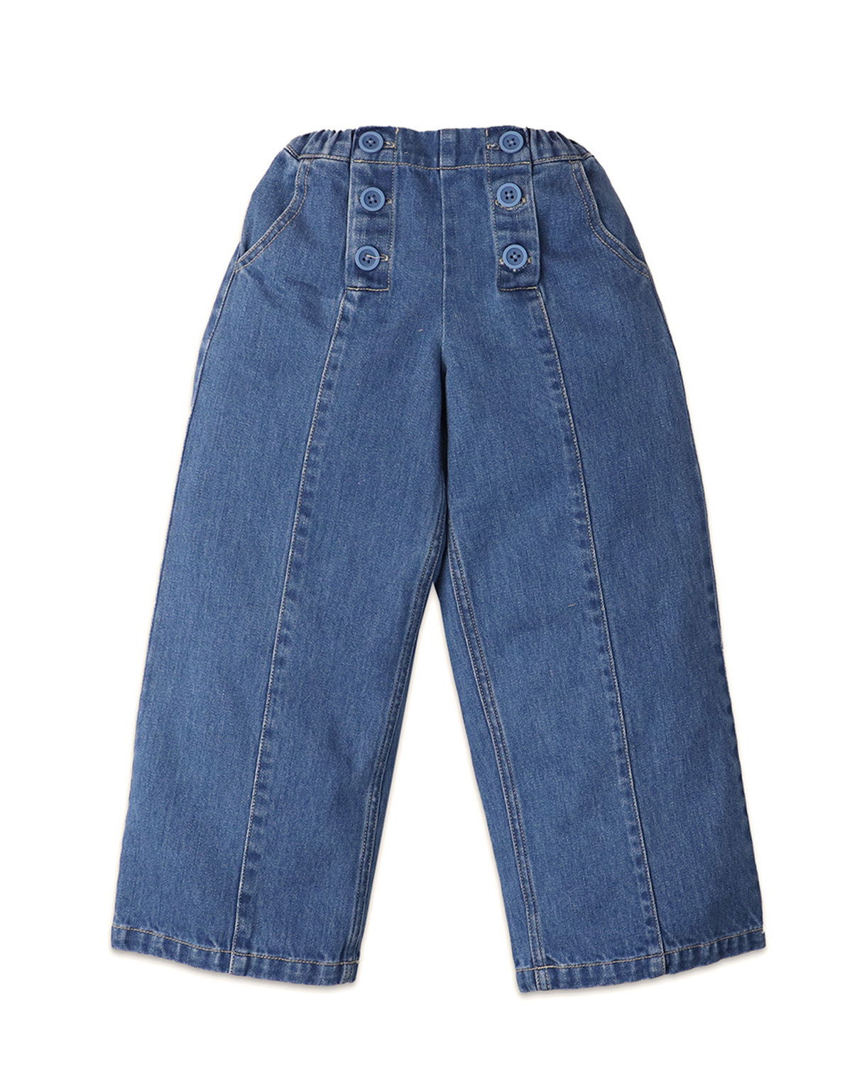GIRLS HI RISE WIDE LEG PANTS SAILOR DENIM PANTS