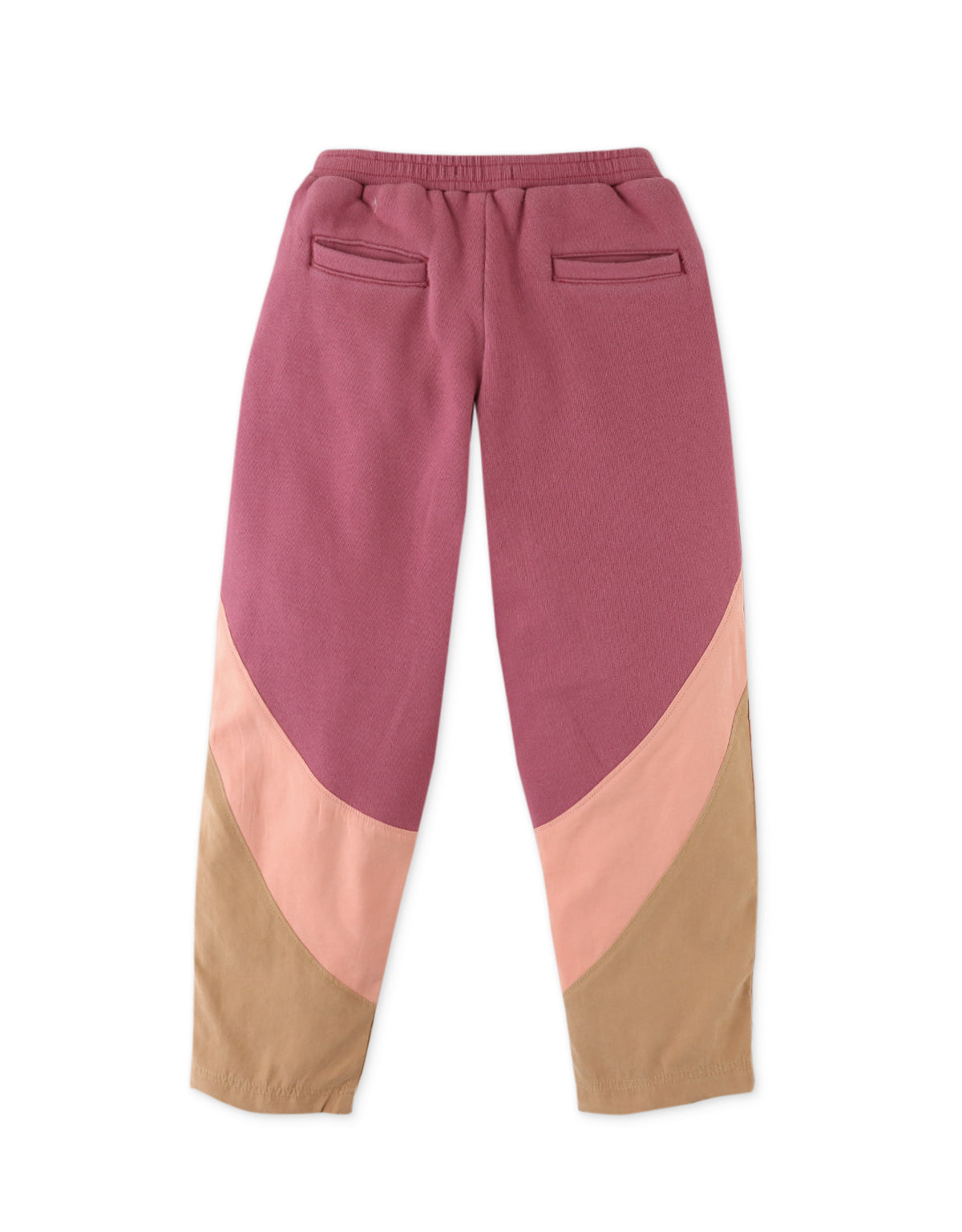 GIRLS FLEECE JOGGERS WITH MULTICOLOR CUT OUTS AND TIES