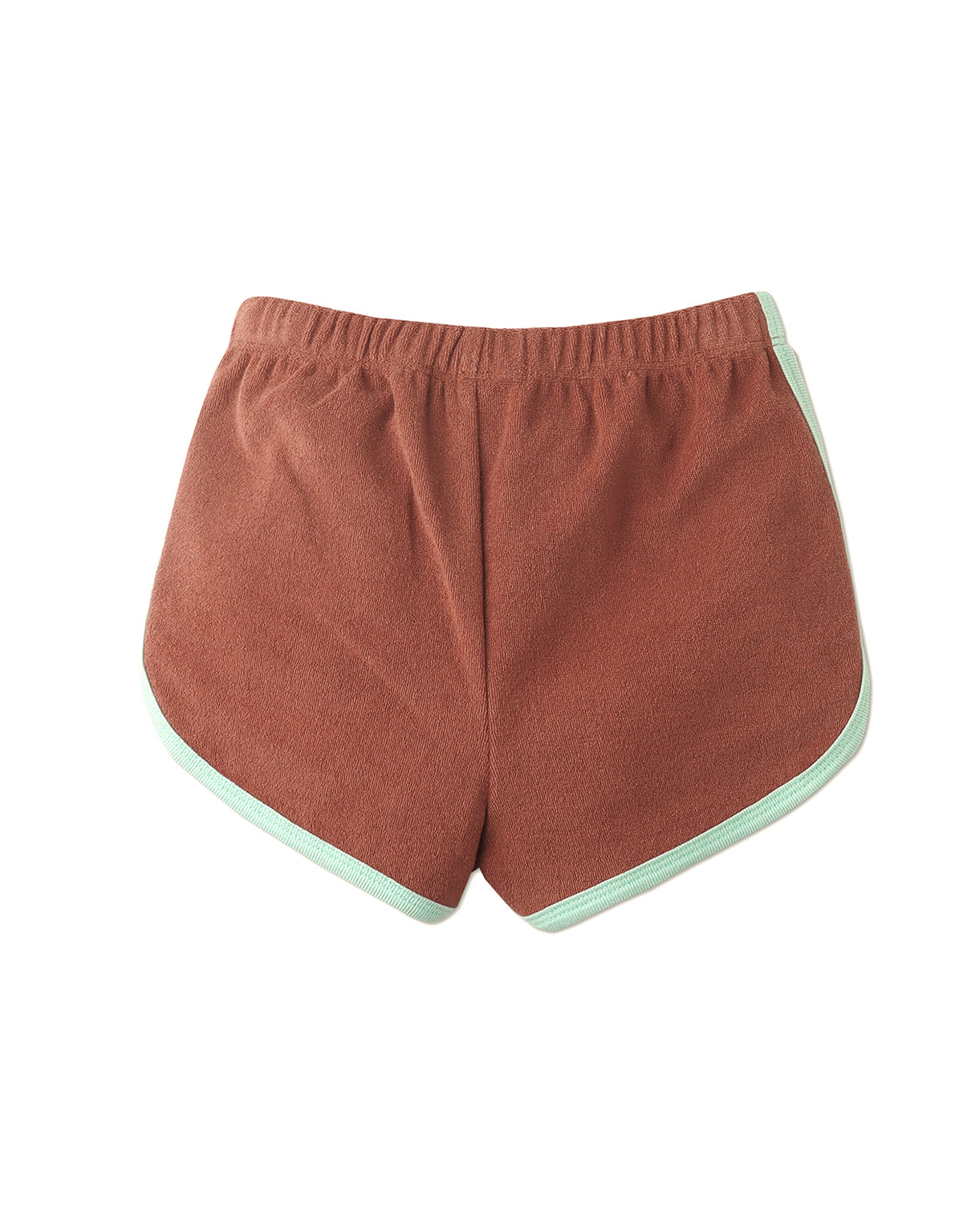 GIRLS TERRY TOWEL DOLPHIN SHORTS WITH CONTRAST BINDING