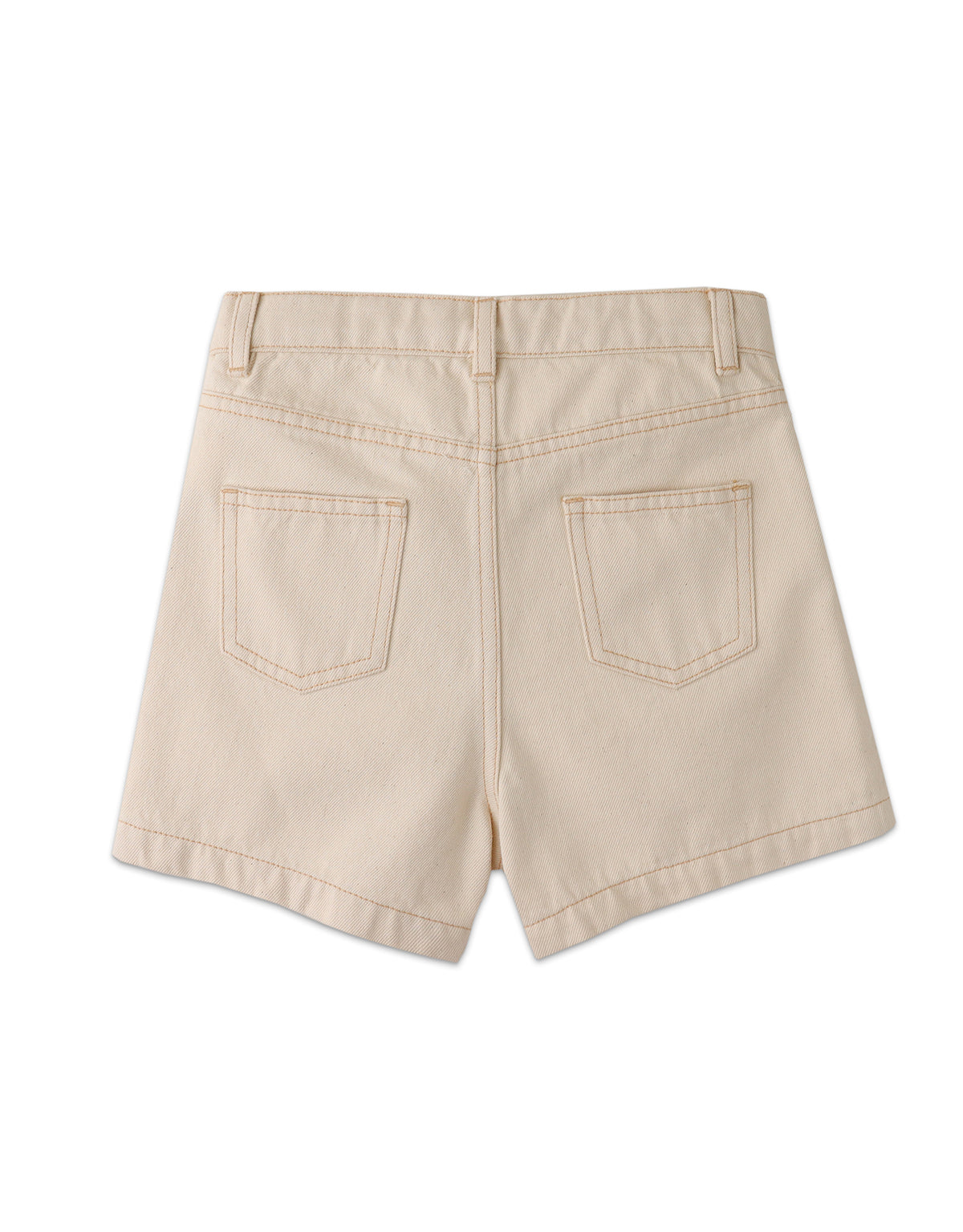 GIRLS 5-POCKET DENIM SHORTS WITH CONTRAST STITCH