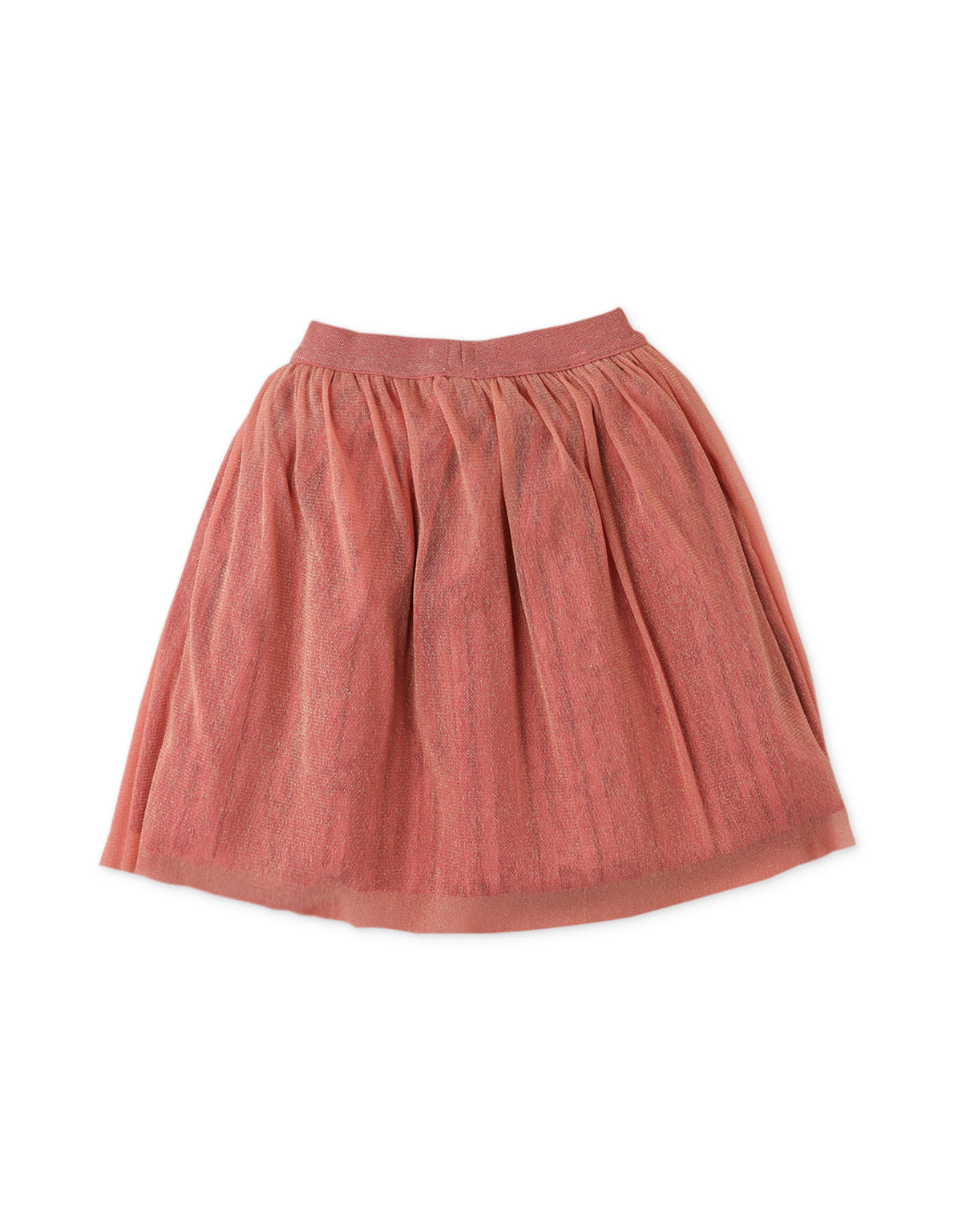 GIRLS VELVET SHIRRED SKIRT WITH EMBROIDERED OVERLAY TULLE