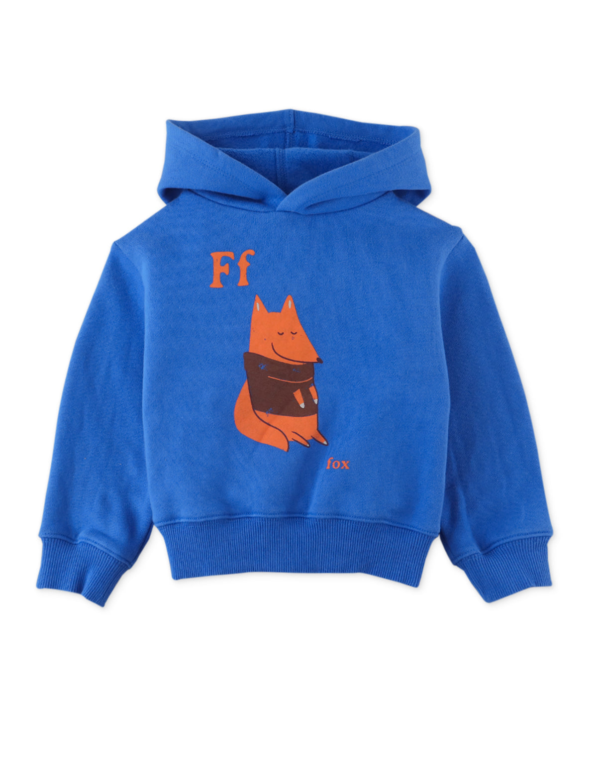 BABY BOYS F FOR FOX PRINT HOODED JERSEY FLEECE PULLOVER
