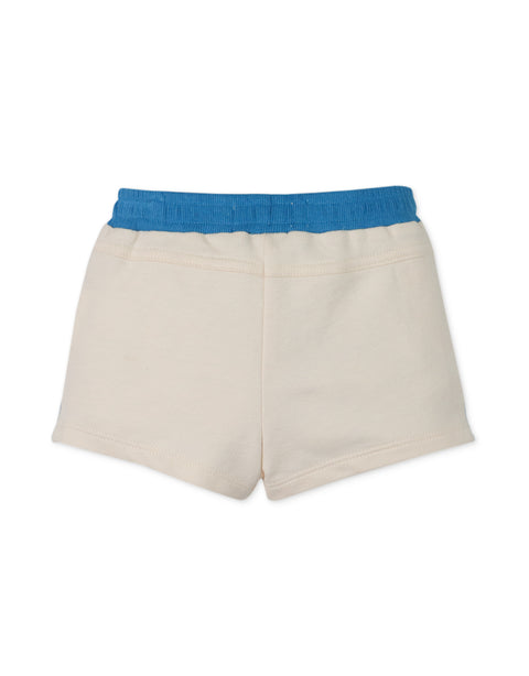 BABY BOYS PULL-ON SHORTS WITH  CONTRAST PIPING AND SAILBOAT PRINT