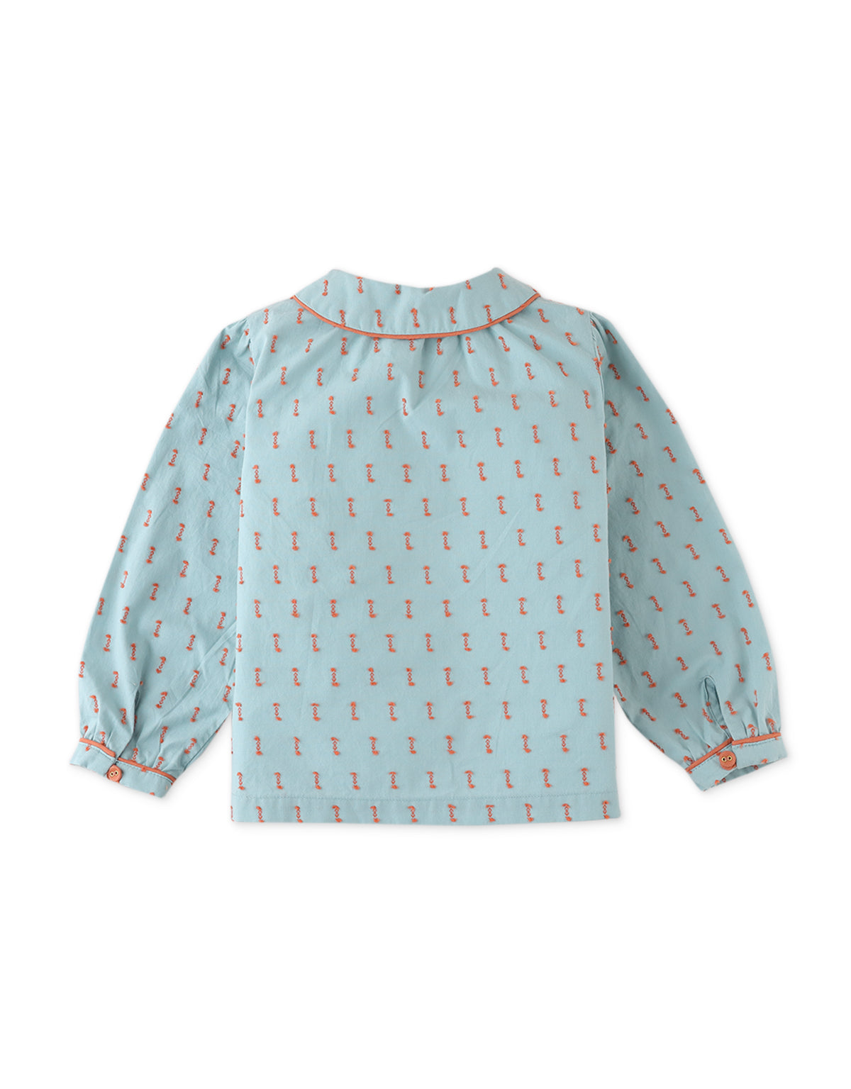 BABY GIRLS DOTTED COTTON BLOUSE WITH TASSEL DETAILS ON COLLAR