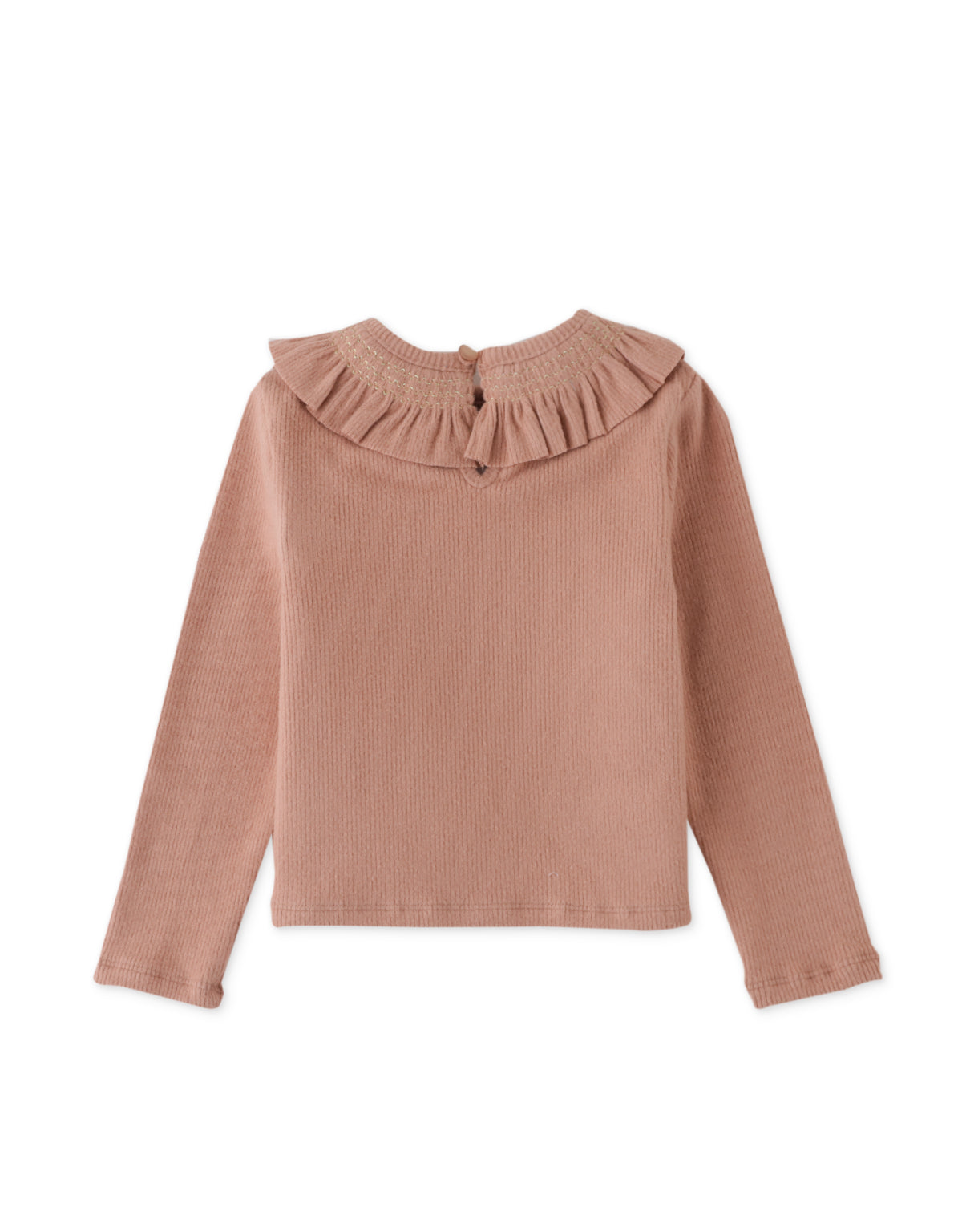 BABY GIRLS RIB TEE WITH SMOCKINGS ON RUFFLES