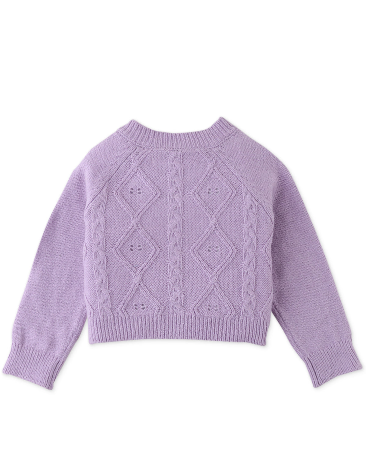 BABY GIRLS CABLE KNIT CARDIGAN WITH POPCORN DETAIL