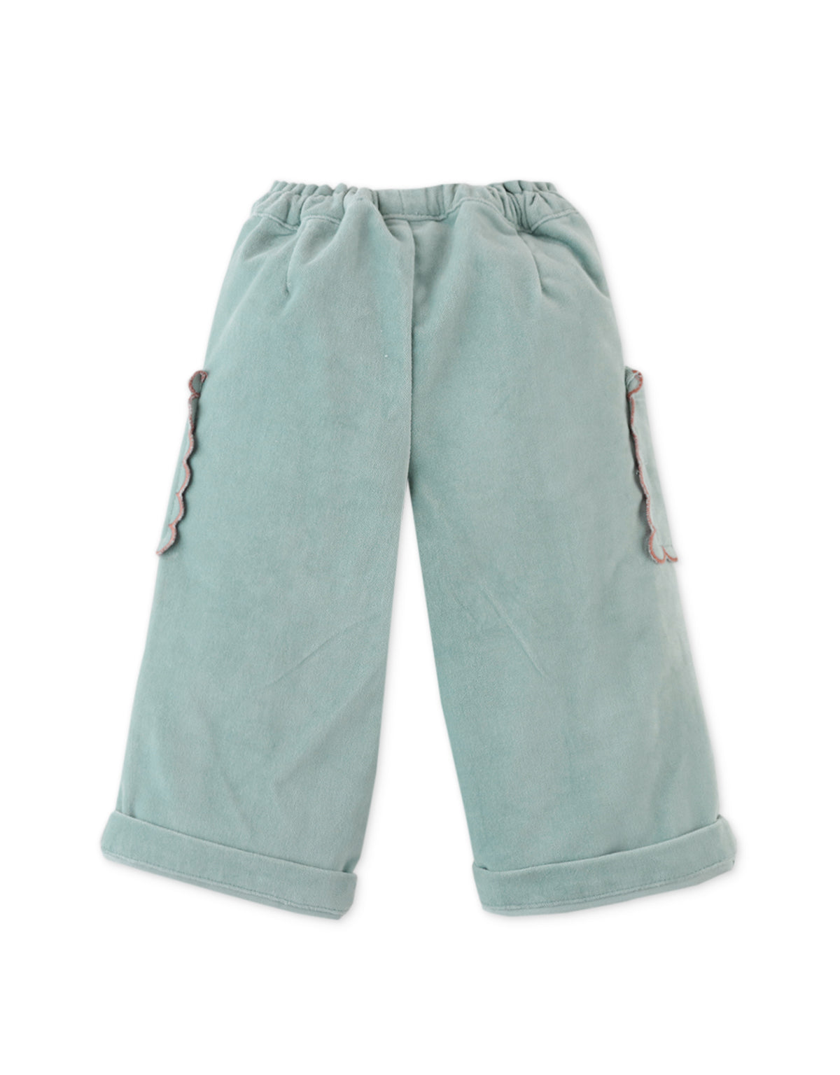 BABY GIRLS PULL ON CARGO PANTS WITH CHERRY EMBROIDERY ON POCKETS