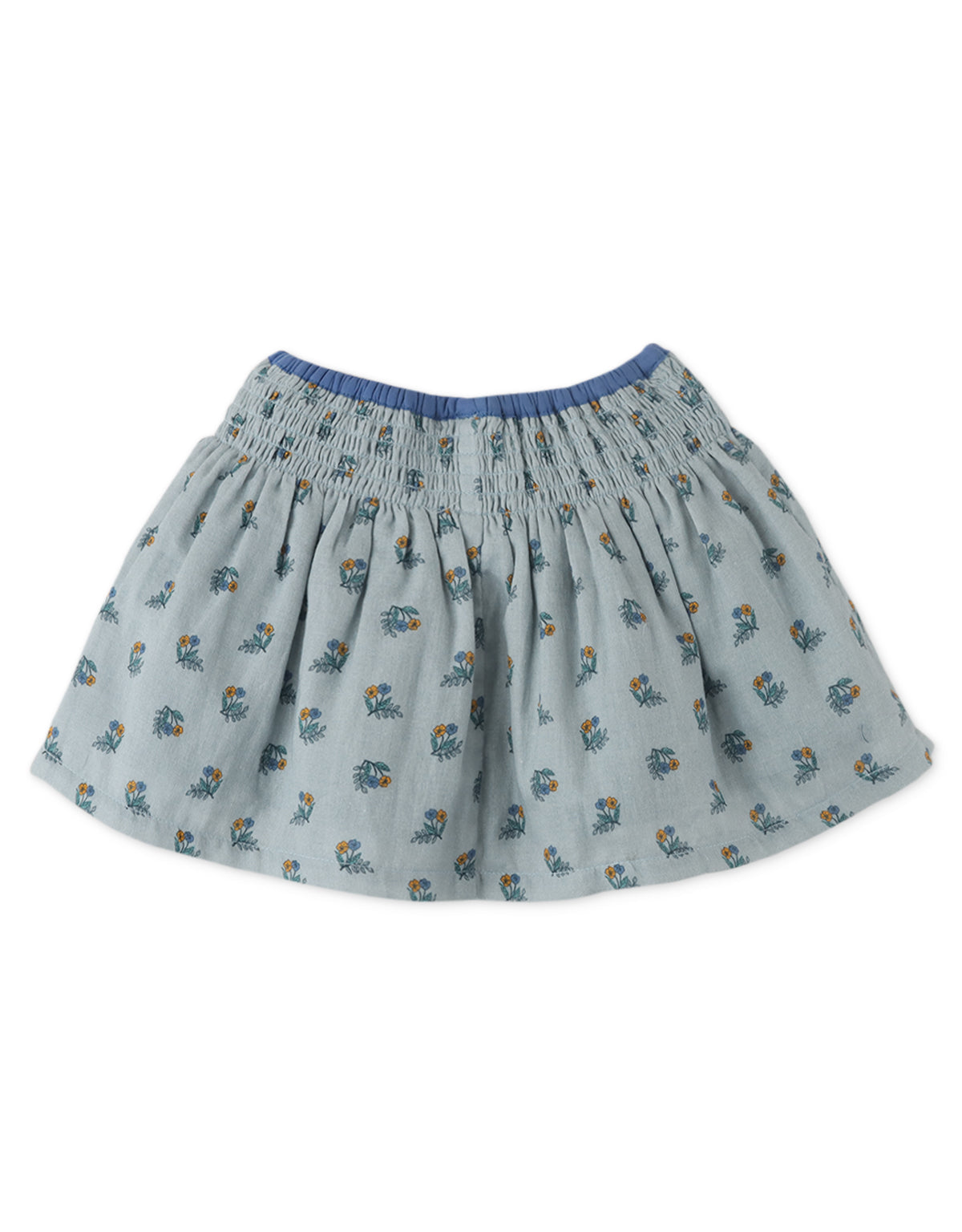 BABY GIRLS SMOCKED SKIRT WITH CONTRAST BINDING