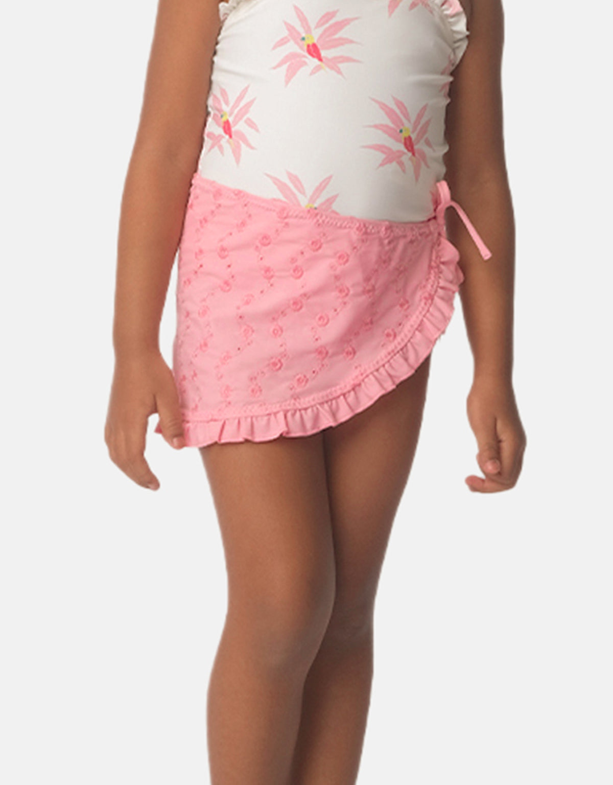 BABY GIRLS BRODERIE ANGLAISE FRILLED SARONG