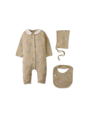 Jumpsuit Bonnet & Bib 3-Pcs Set product photo
