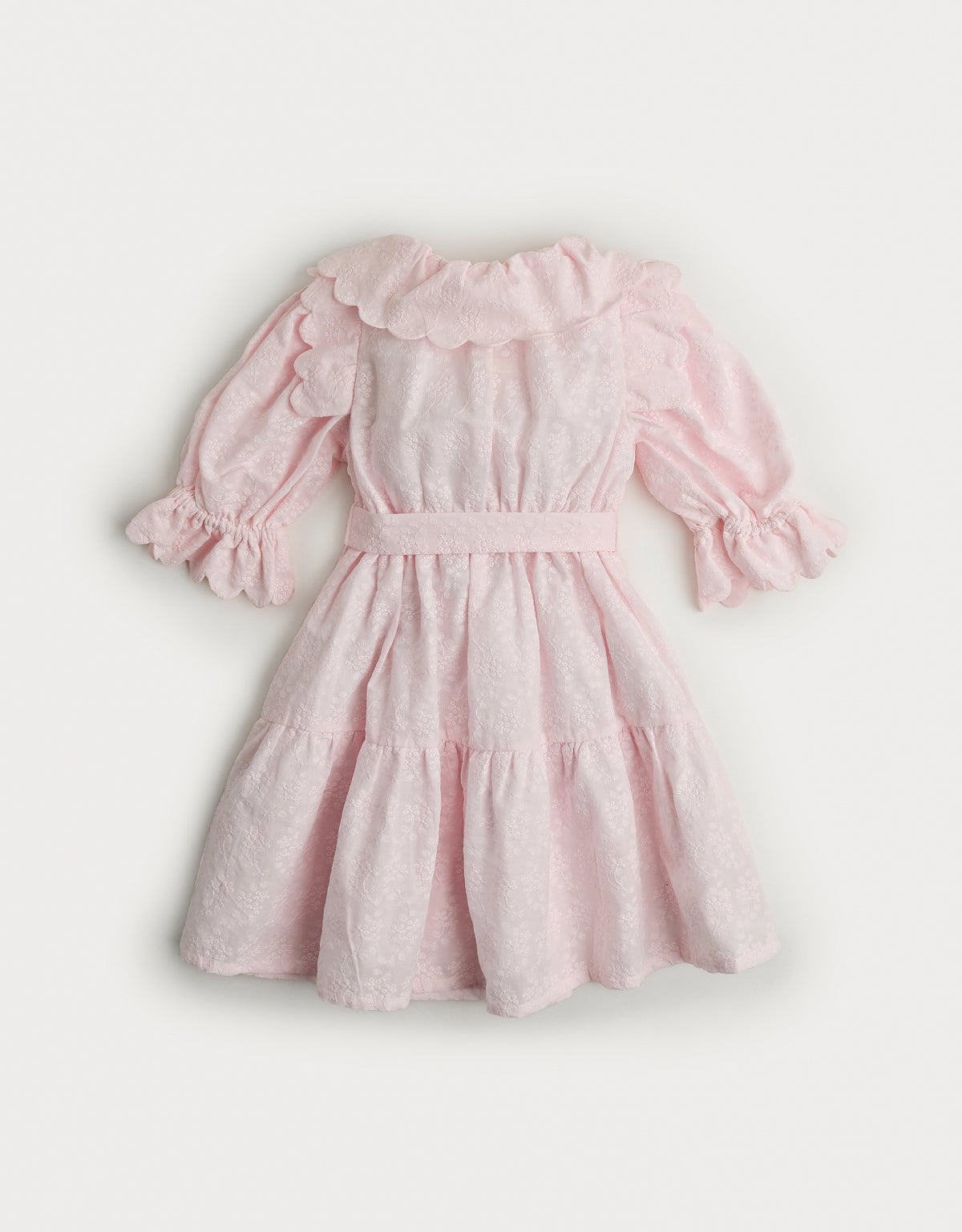 GIRLS SCALLOP DROPWAIST DRESS