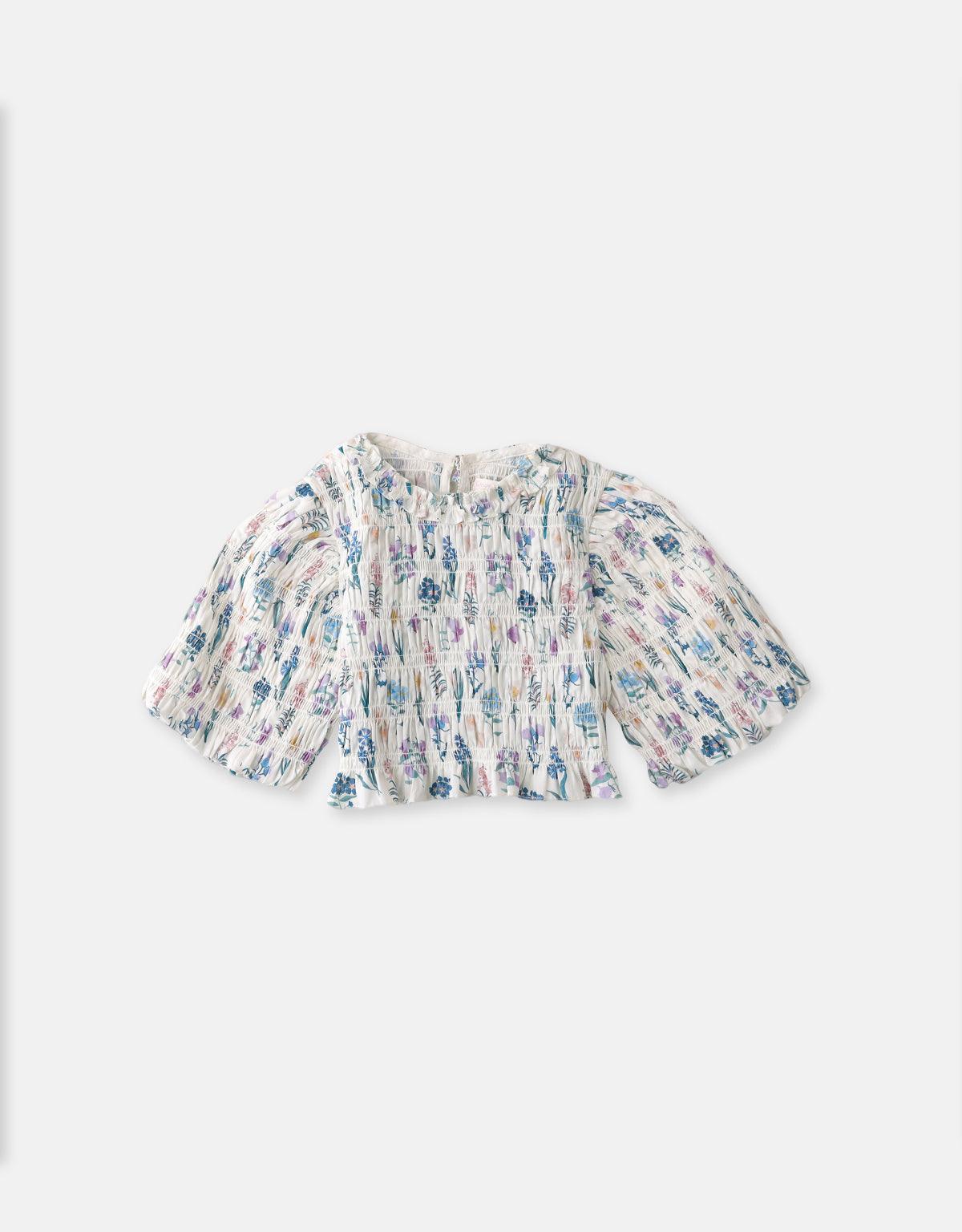 GIRLS SMOCKED BLOUSE WITH MEADOW PRINT - gingersnaps | Shop Kids & Children's clothing online at gingersnaps.com.ph