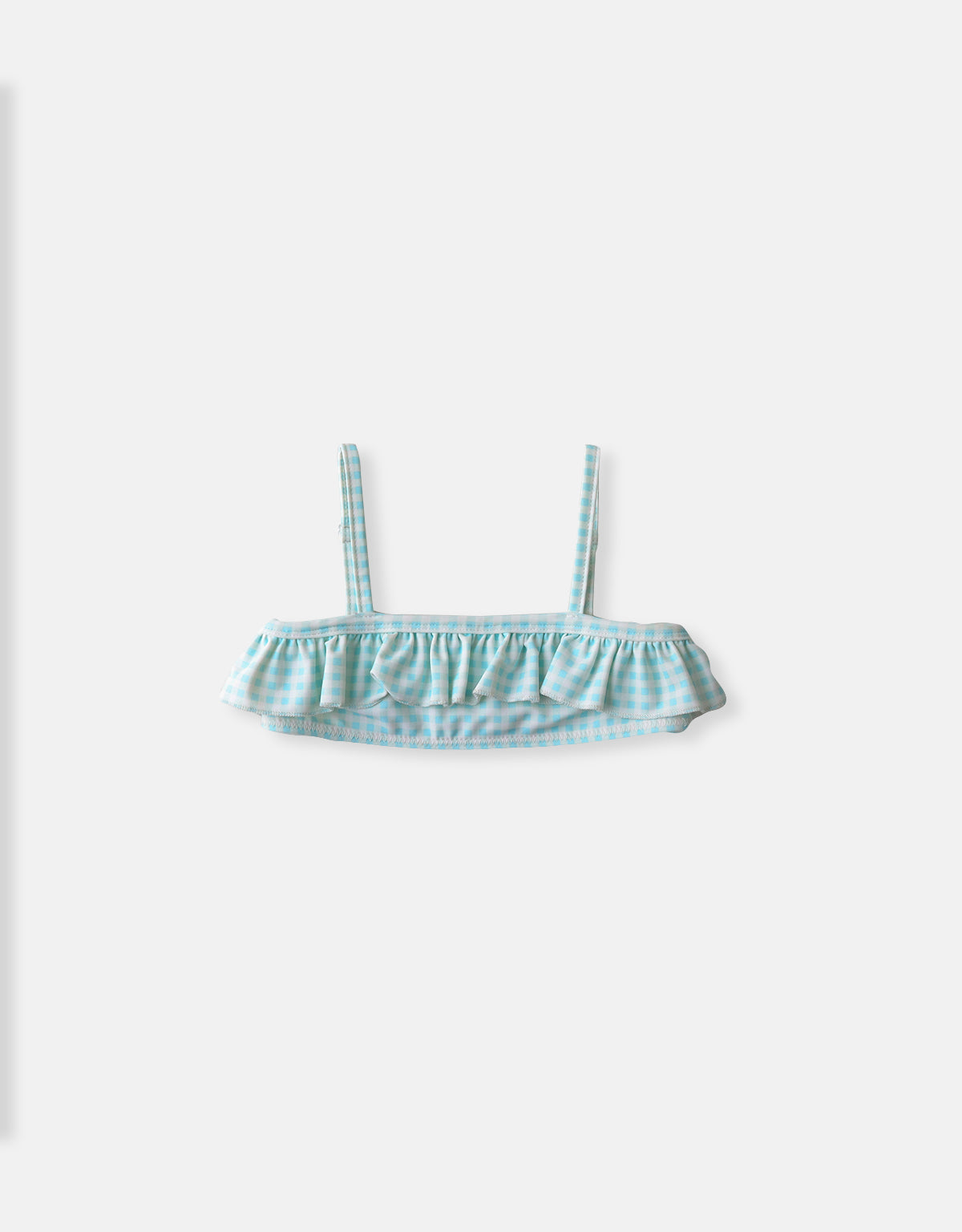 BABY GIRLS GINGHAM RUFFLED BIKINI TOP