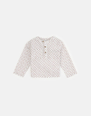 BABY BOYS TRIANGLES POP-OVER SHIRT - gingersnaps | Shop Kids & Children's clothing online at gingersnaps.com.ph, long sleeves shirt, long sleeves pop-over shirt, white long sleeves pop-over shirt for baby boys, triangle print white pop-over shirt for baby boys, baby boys long sleeves triangles pop-over shirt, white pop-over shirt for babies