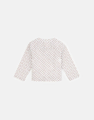 BABY BOYS TRIANGLES POP-OVER SHIRT - gingersnaps | Shop Kids & Children's clothing online at gingersnaps.com.ph, long sleeves shirt, long sleeves pop-over shirt, white long sleeves pop-over shirt for baby boys, triangle print white pop-over shirt for baby boys, baby boys long sleeves triangles pop-over shirt, white pop-over shirt for babies