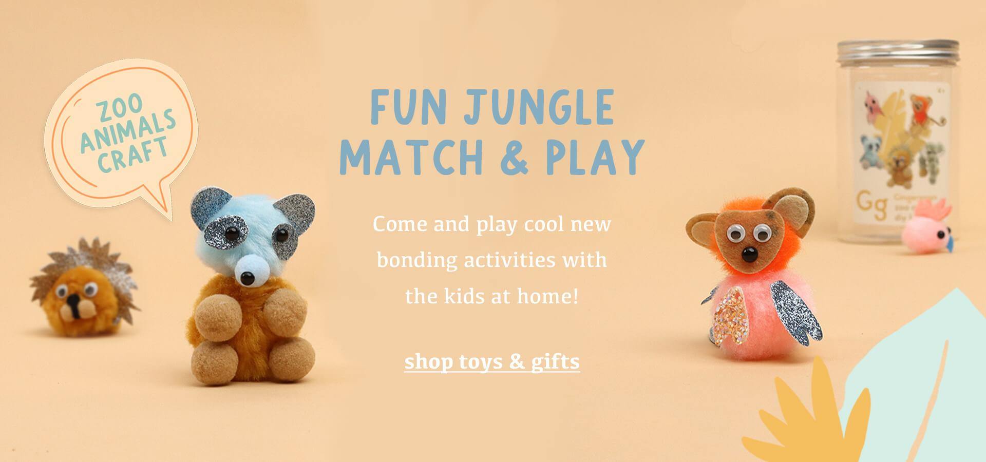 Zoo Animals Craft<br>Fun Jungle Match & Play Gingersnaps