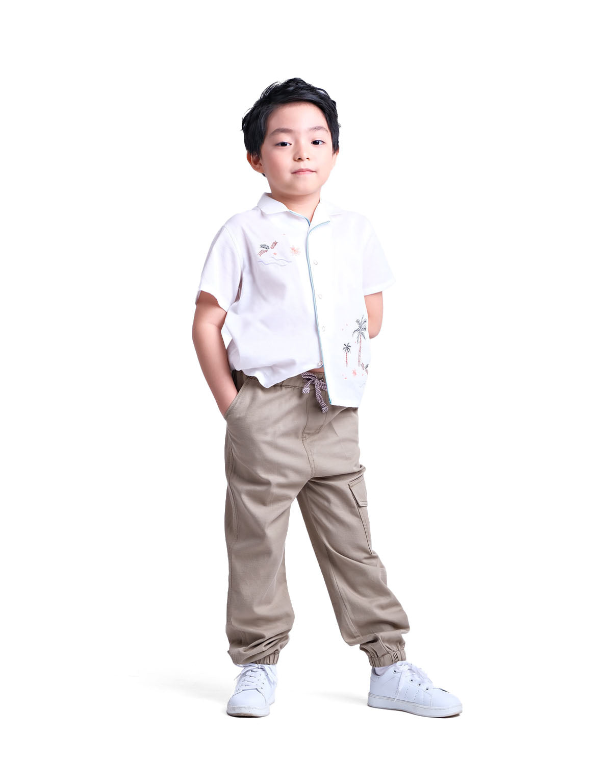 BOYS TROPICAL EMBROIDERED SHIRT