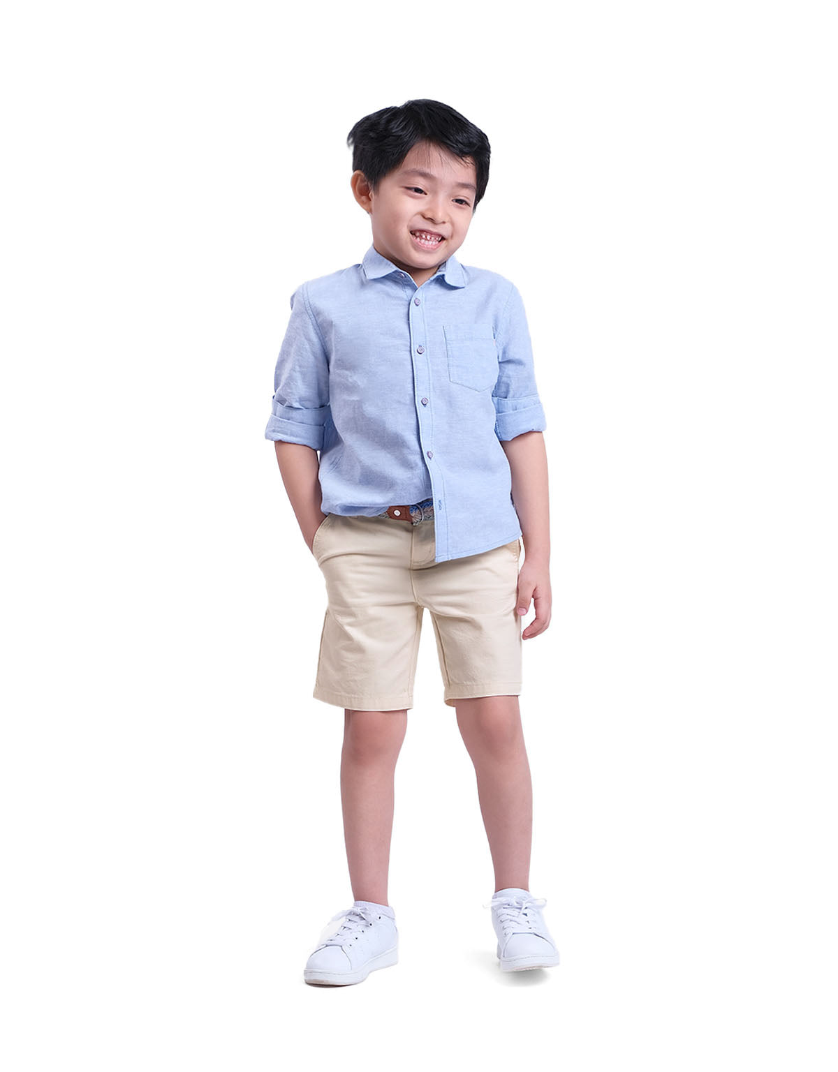 BOYS RAFFIA BELT SHORTS