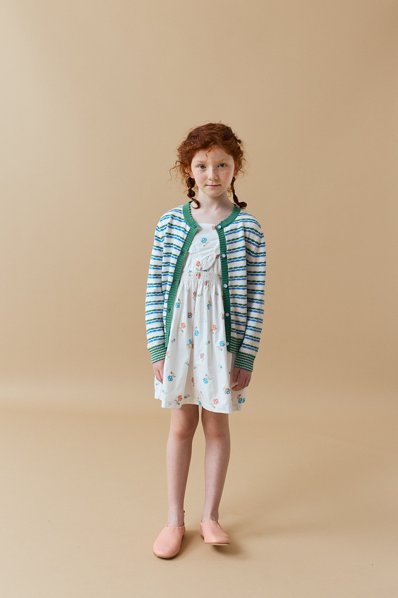 GIRLS SIERRA BUTTON-DOWN CARDIGAN WITH WAVEY STRIPES