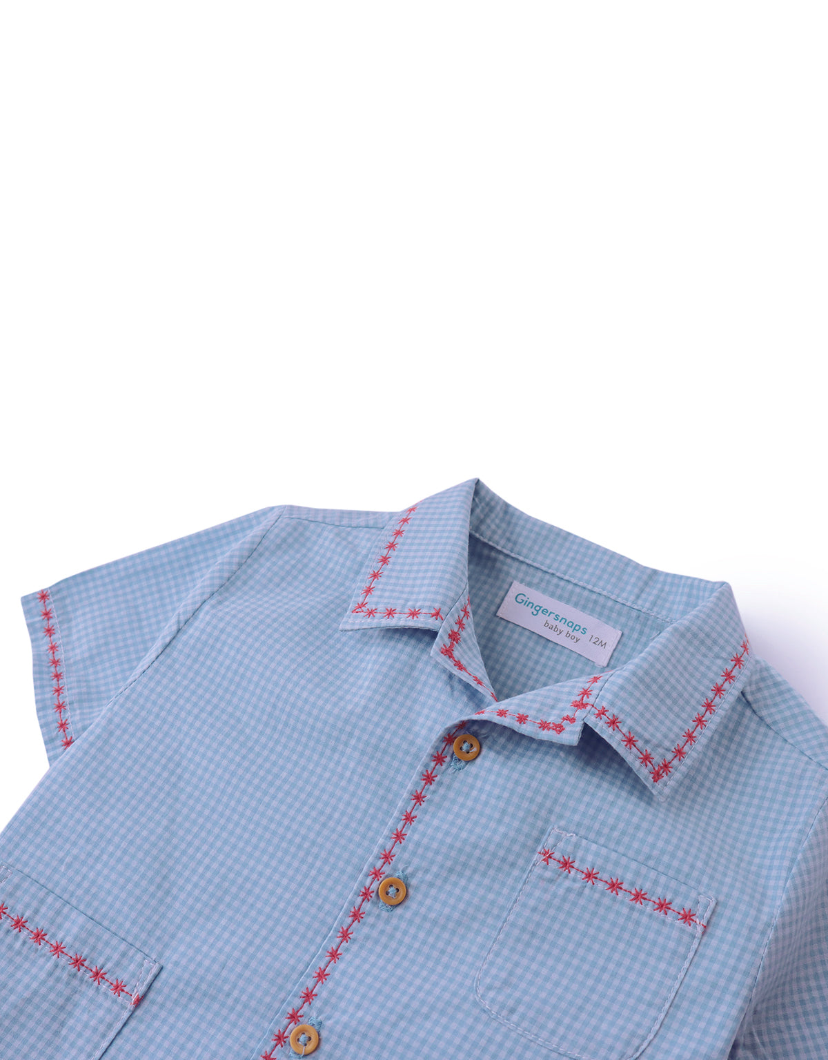 BABY RILEY GINGHAM SHIRT WITH EMBROIDERY DETAIL