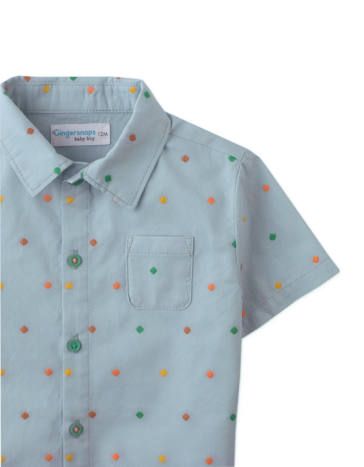 MINI HENRY SHIRT WITH POLKA DOTS