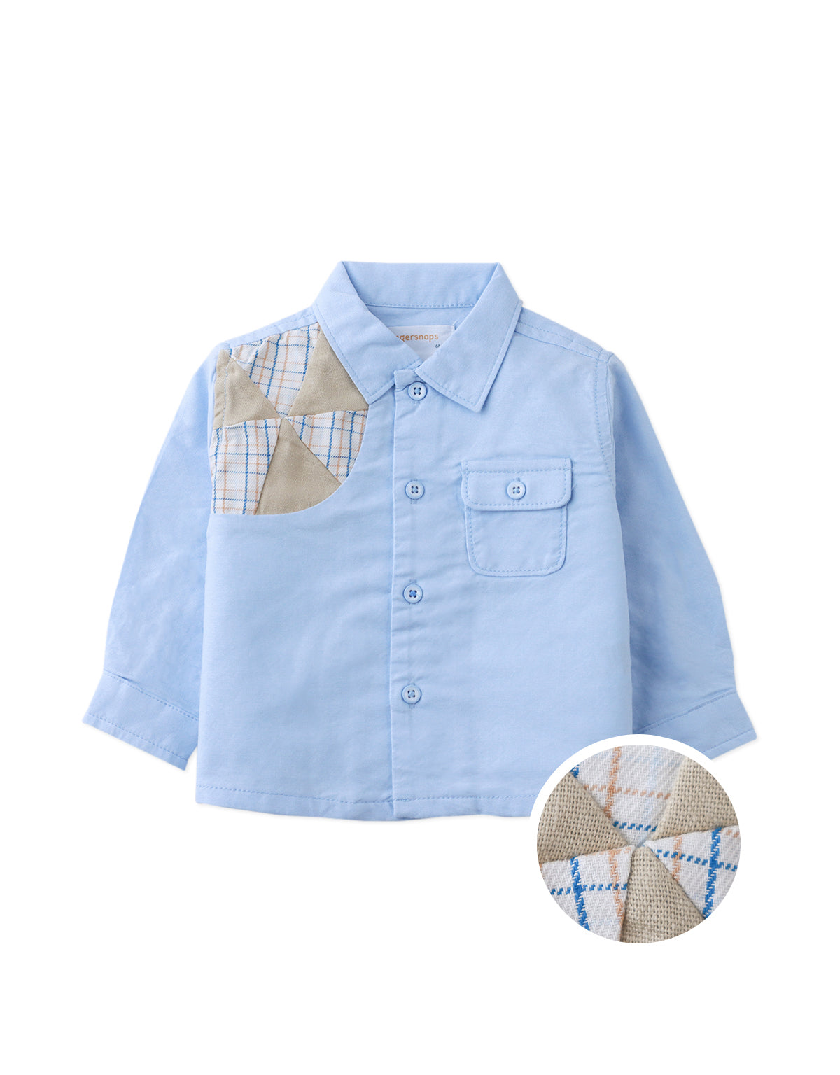 BABY GIDEON LONG SLEEVES SHIRT WITH PATCHWORK