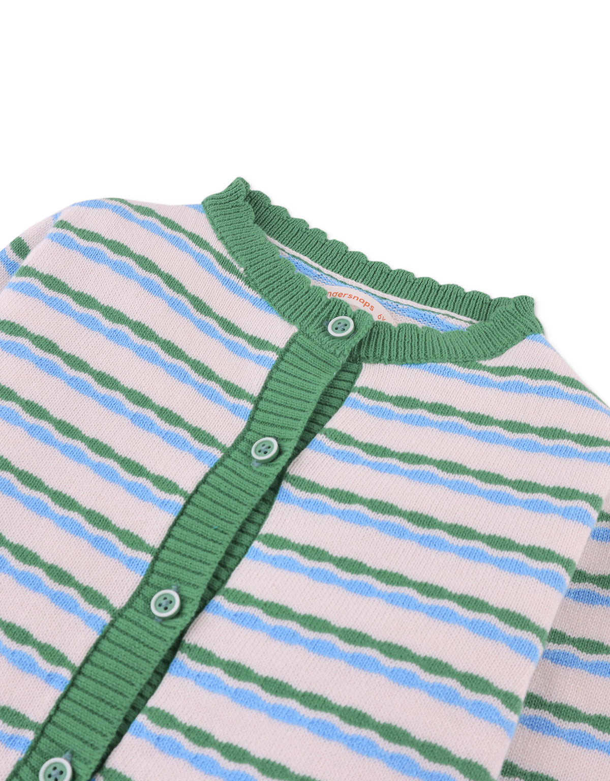 GIRLS SIERRA BUTTON-DOWN CARDIGAN WITH WAVEY STRIPES