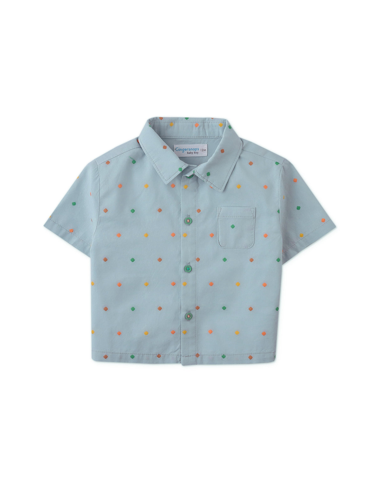 MINI HENRY SHIRT WITH POLKA DOTS