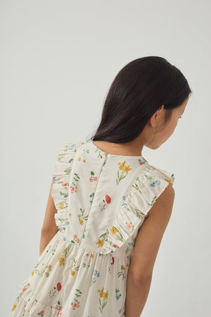 Chisa Tiered Smocked Maxi Dress with Ruffle Sleeves outfit styling