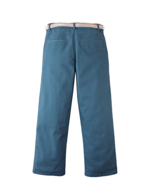 Edward Regular Straight Twill Pants with Striped Canvas Belt outfit styling