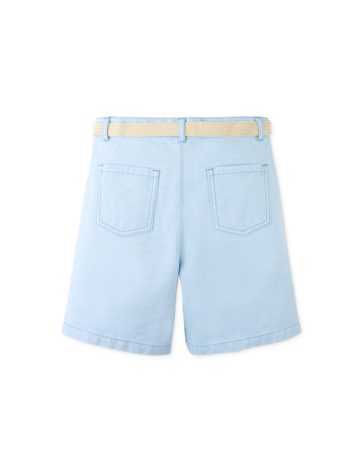 Sam Regular Fit Bedford Cord Shorts with Braided Cotton Belt outfit styling