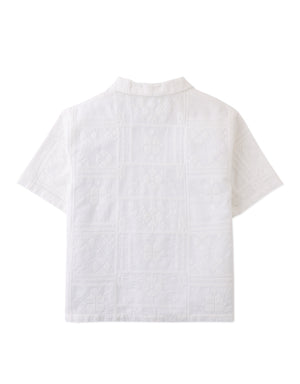 Timothy Embroidered Camp Collar Button-Down Shirt outfit styling