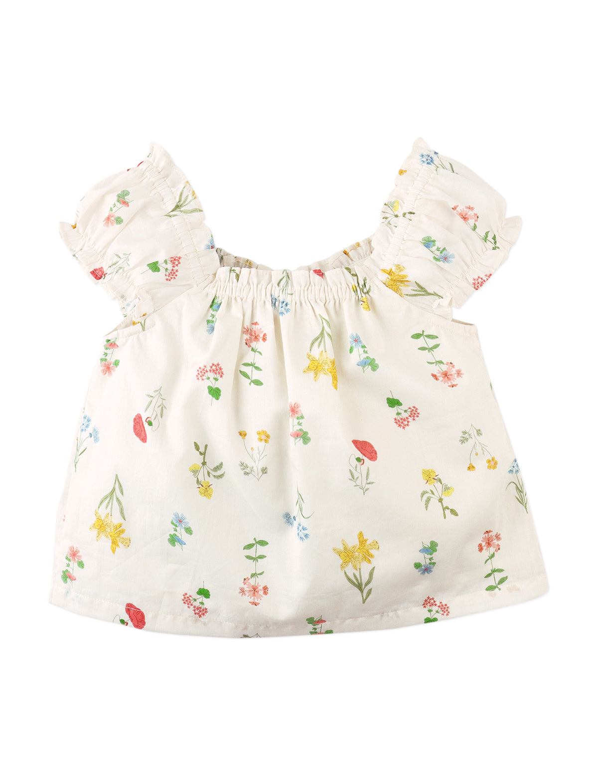 Jennie Cotton Top with Ruffled Details & Puff Sleeves outfit styling