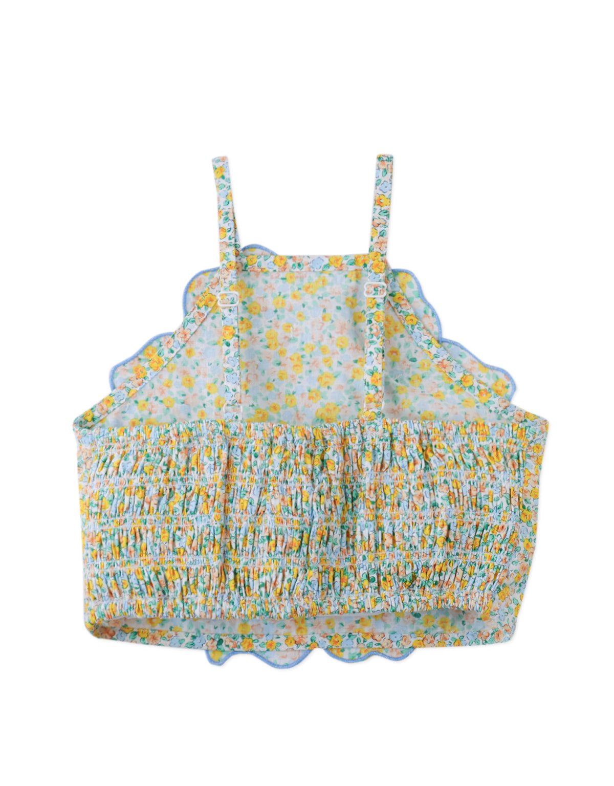 Eloise Halter Top with Large Flower Appliqué & Contrast Stitching outfit styling