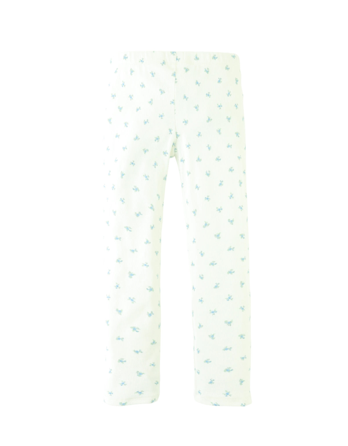 Zoya Ribbed Leggings with All-Over Floral Print close-up detail