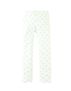 Zoya Ribbed Leggings with All-Over Floral Print close-up detail
