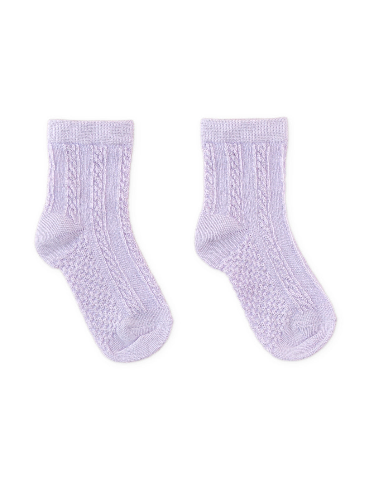 Fine Cable Knit Crew Socks back view