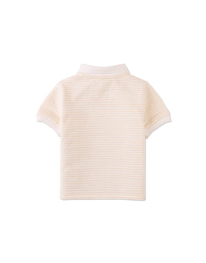 Baby Eren Textured Striped Polo Shirt with Pocket outfit styling