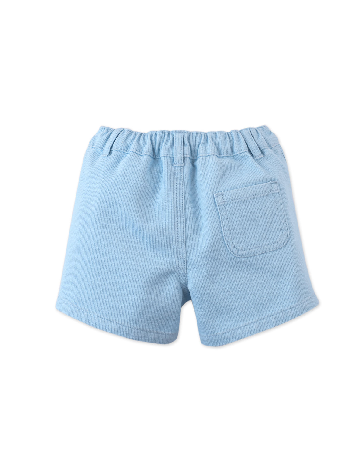 Baby Dewey Garterized Shorts with Open Seam Accent Thread outfit styling