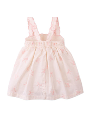 Baby Kara Poplin Dress with a Scalloped Top & Tie Straps outfit styling