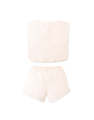 Baby Sharpay Embroidered Blouse & Shorts Set close-up detail