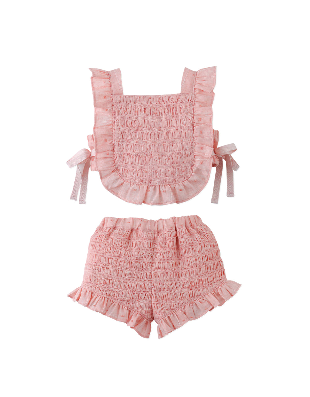 Baby Alexa Textured Blouse & Shorts Set with Bows outfit styling