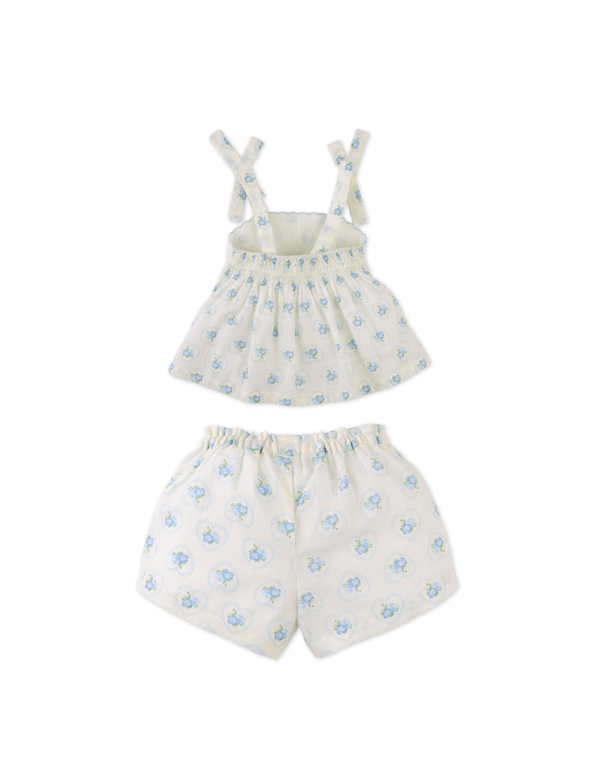 Baby Dallas Tunic Blouse & Shorts Set with Scalloped Details close-up detail