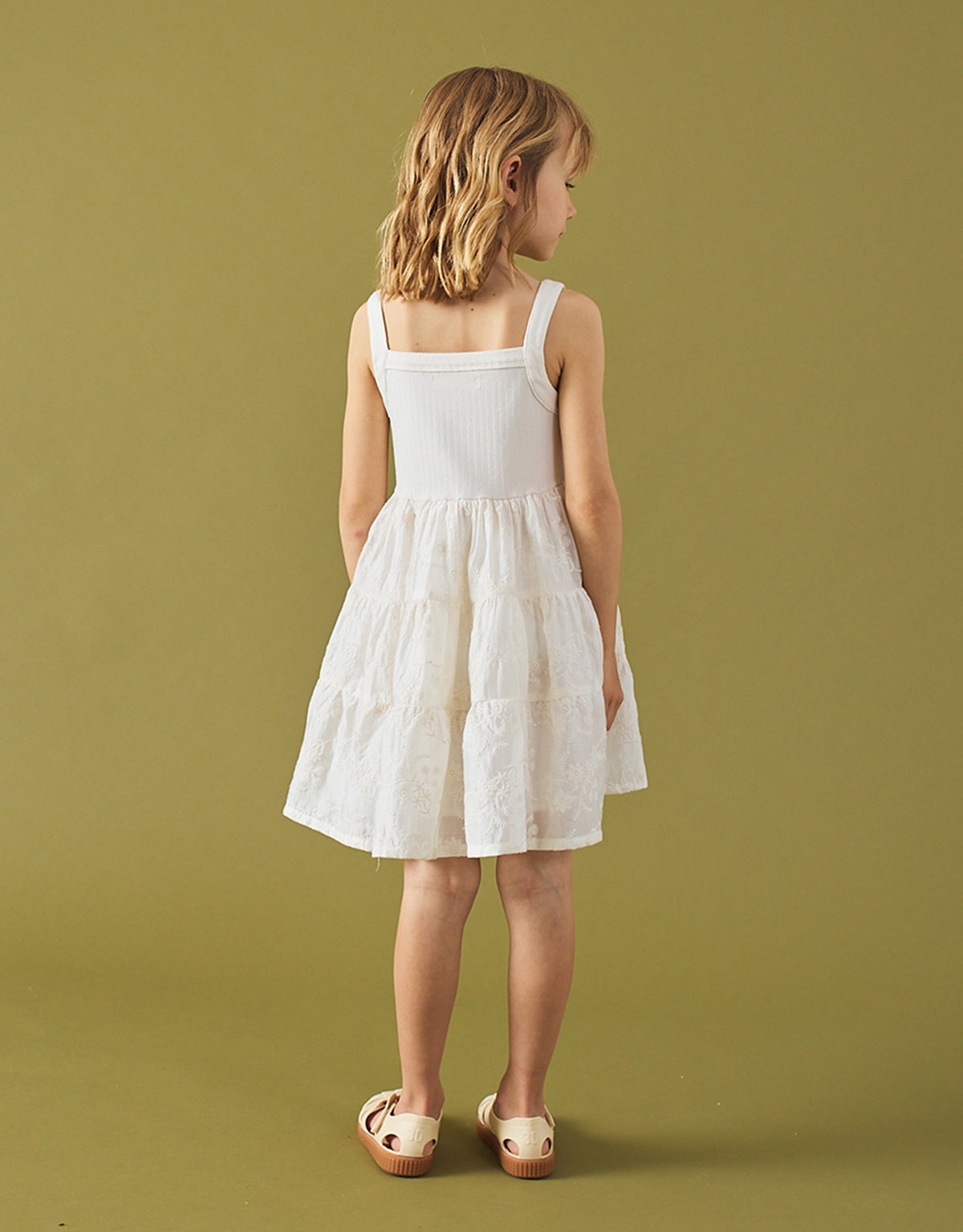 Addison Dress with Corsage & Tiered Skirt fabric and fit detail