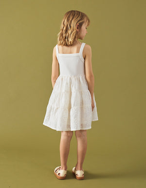 Addison Dress with Corsage & Tiered Skirt fabric and fit detail