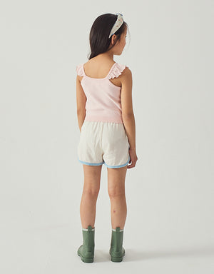 Nelly Cross-Stitch Shorts with Lace Trims fabric and fit detail