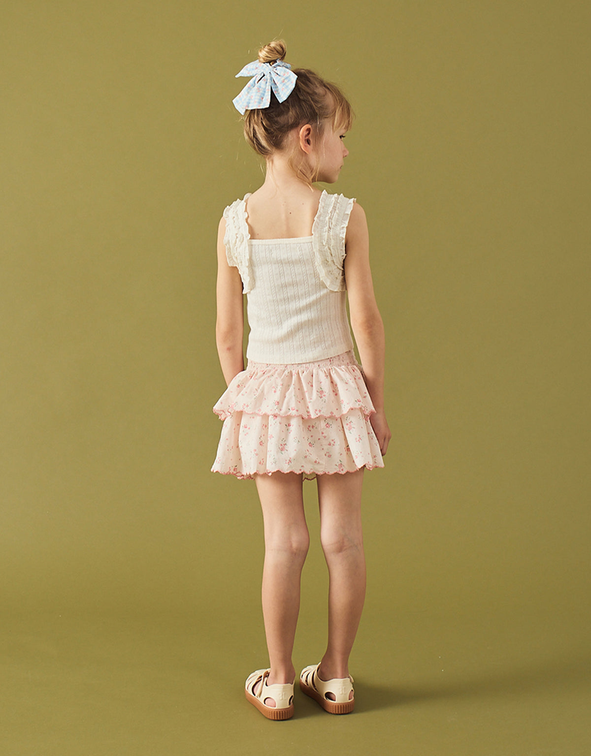 Bea Skort with Smocked Bodice & Embroidered Scallop fabric and fit detail