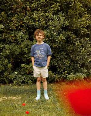 Blaine Regular Fit Canvas Shorts with Braided Cotton Belt front view