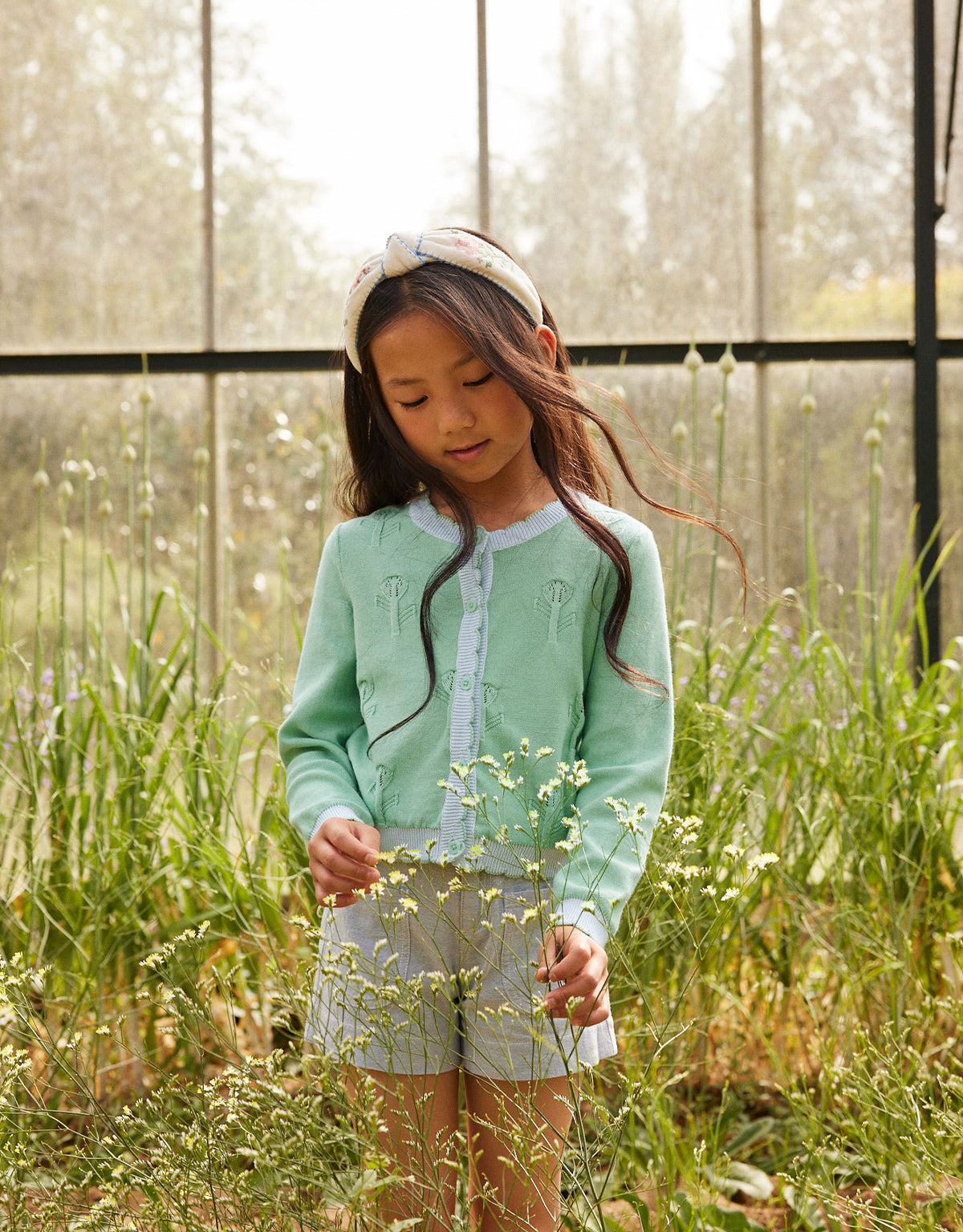 Natalie Cardigan with Scalloped Ribbed Edges