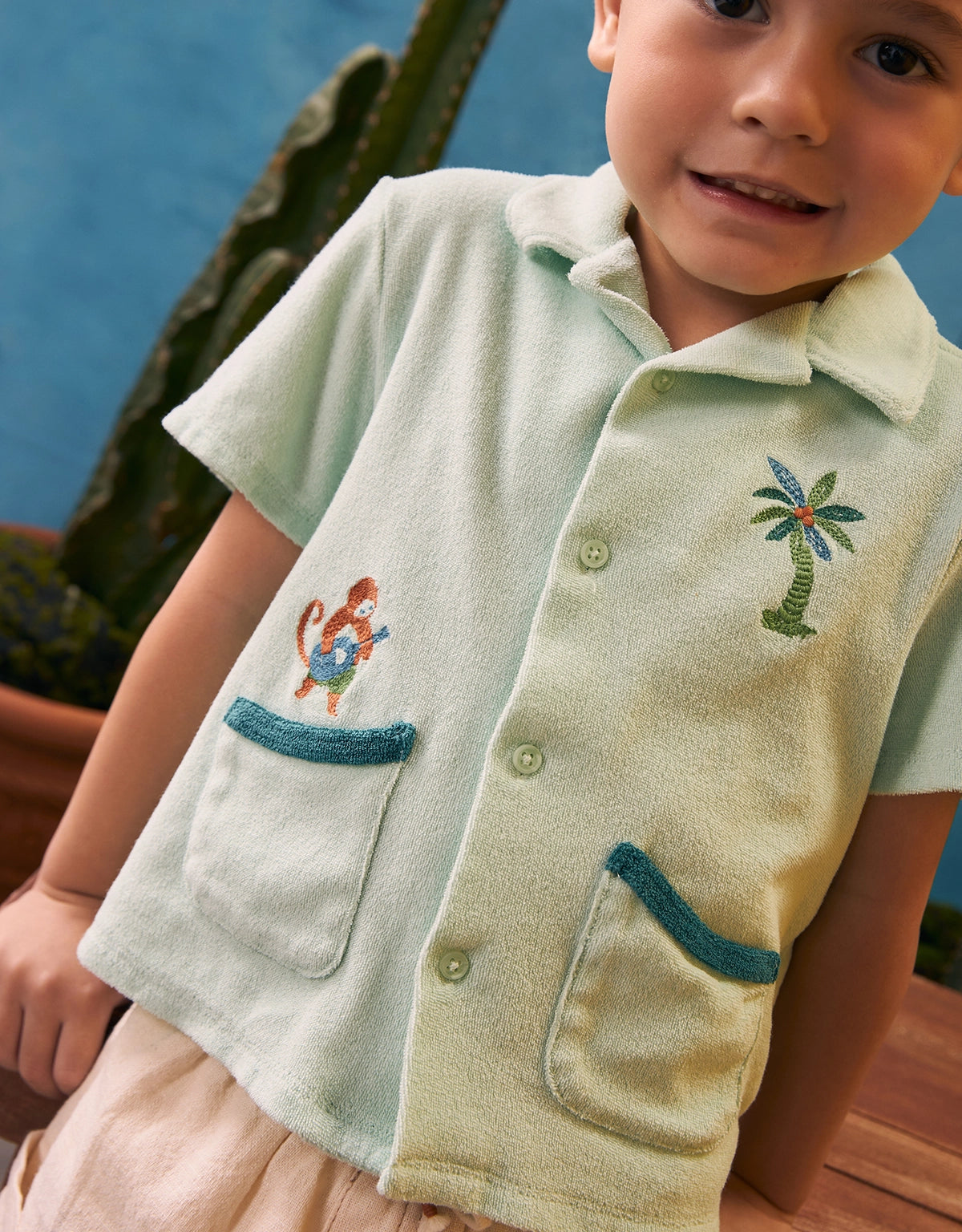 BABY BOYS EMBROIDERED TOWEL TERRY POLO